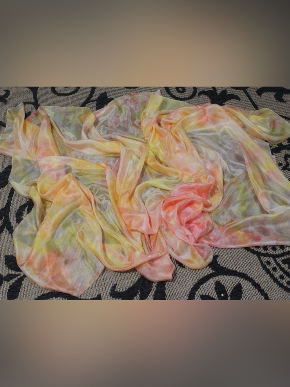 Peachy Colors Silk Veil